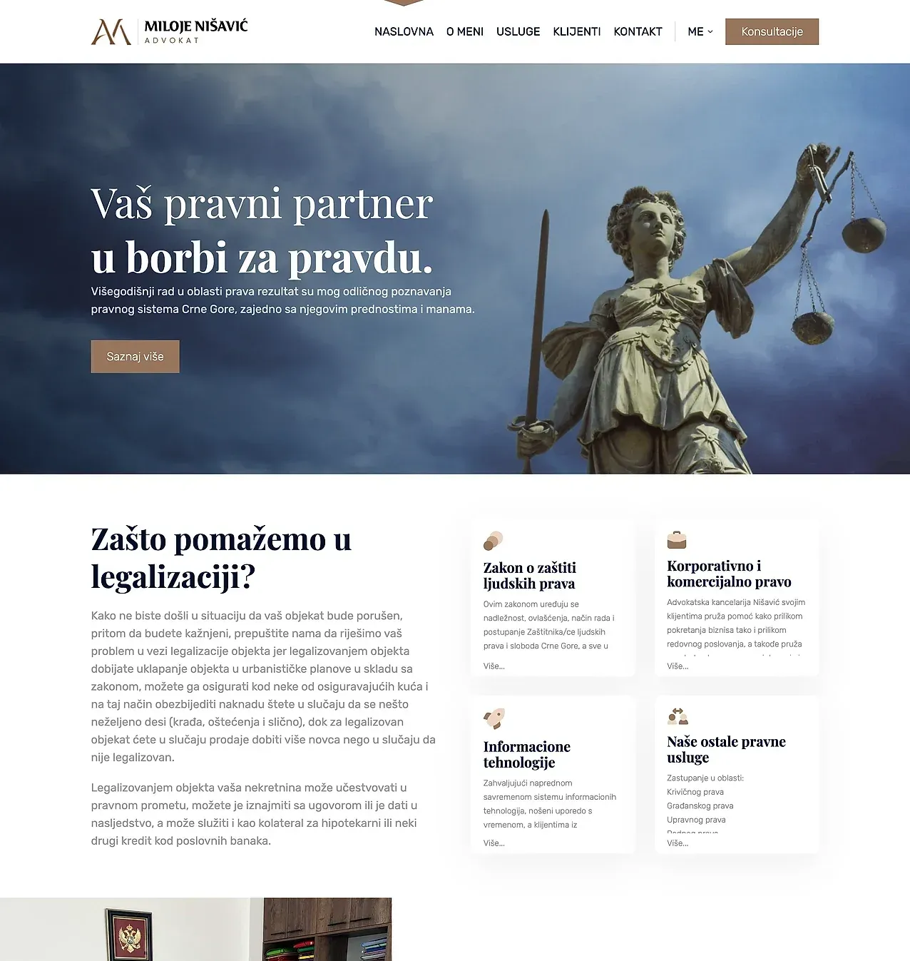 Startseite — die Website von Advokat Miloje Nišavić