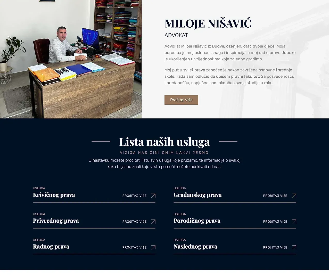 Startseite — die Website von Advokat Miloje Nišavić