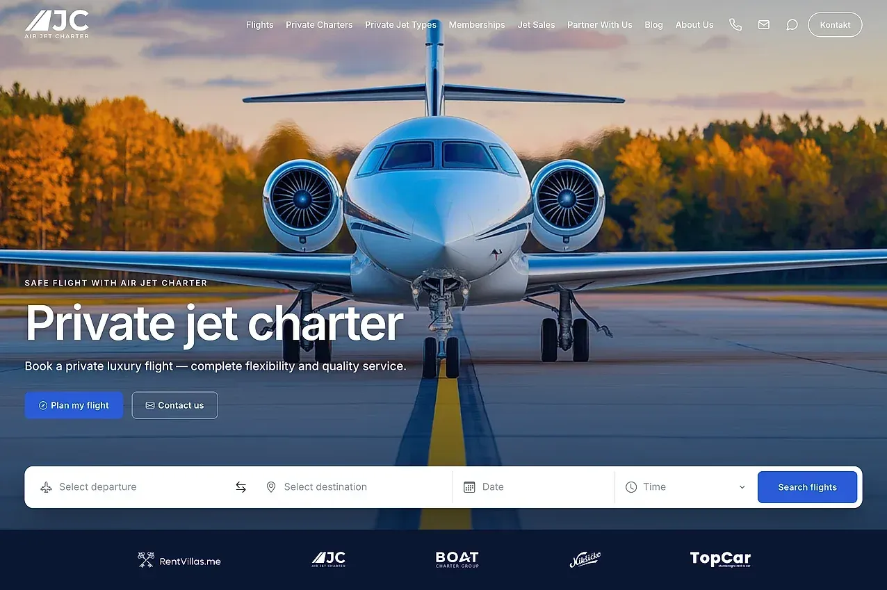Home page — the Air Jet Charter site