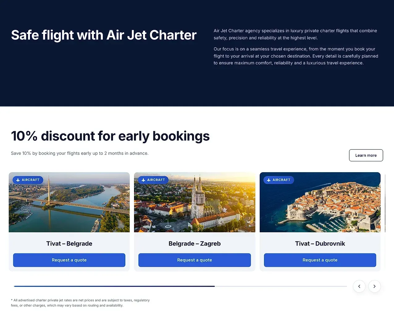 Home page — the Air Jet Charter site