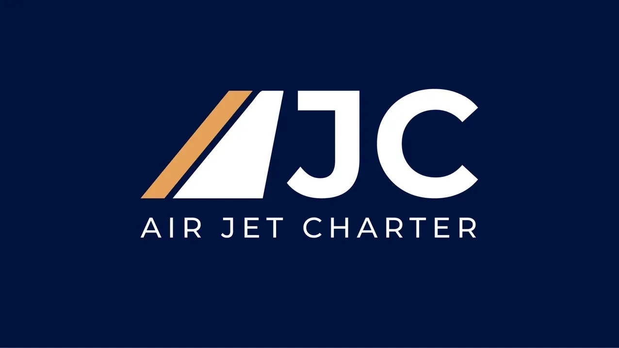 Logotip Air Jet Charter na tamnoj podlozi