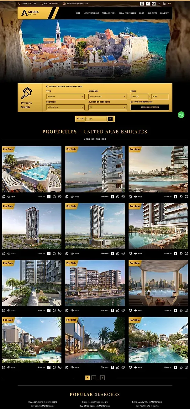 VILLA AMFORA und DUBAI PROPERTIES — die Website von Amfora Real Estate