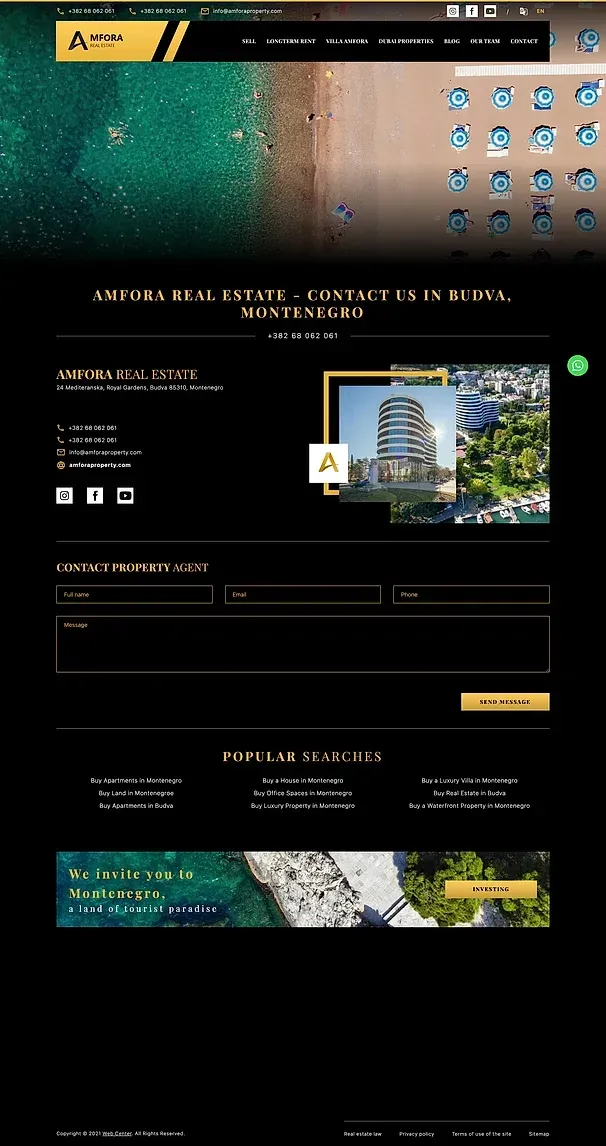 Kontakt — sajt Amfora Real Estate