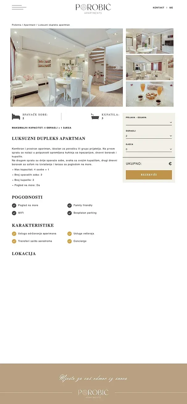 Premium-Apartment mit Meerblick und Luxus-Maisonette — die Website von Apartmani Porobić