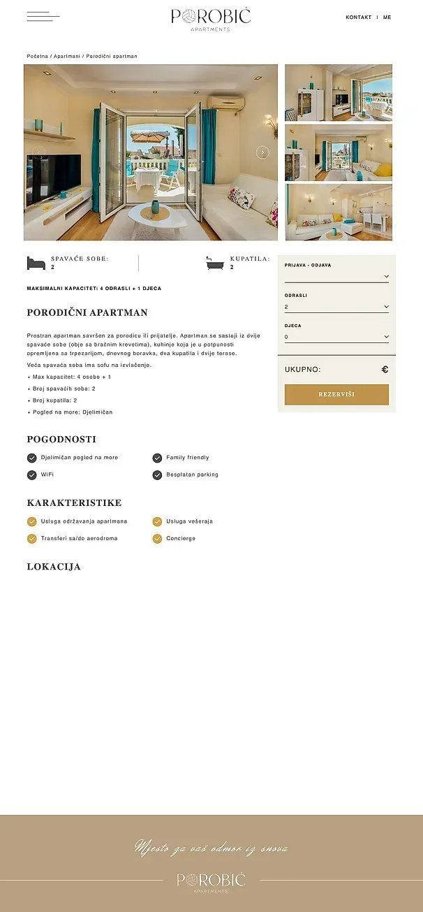 Familienapartment und Elegantes Apartment — die Website von Apartmani Porobić