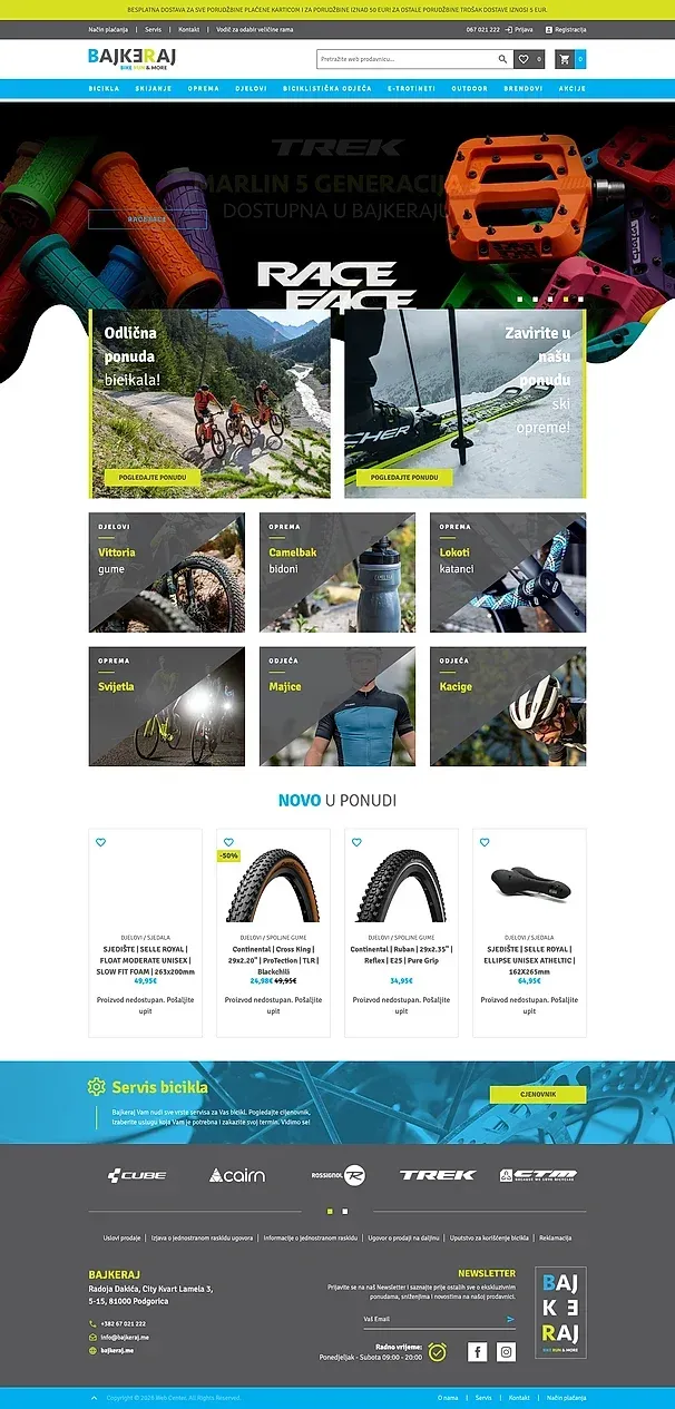 Startseite und BICIKLA — die Website von Bajkeraj
