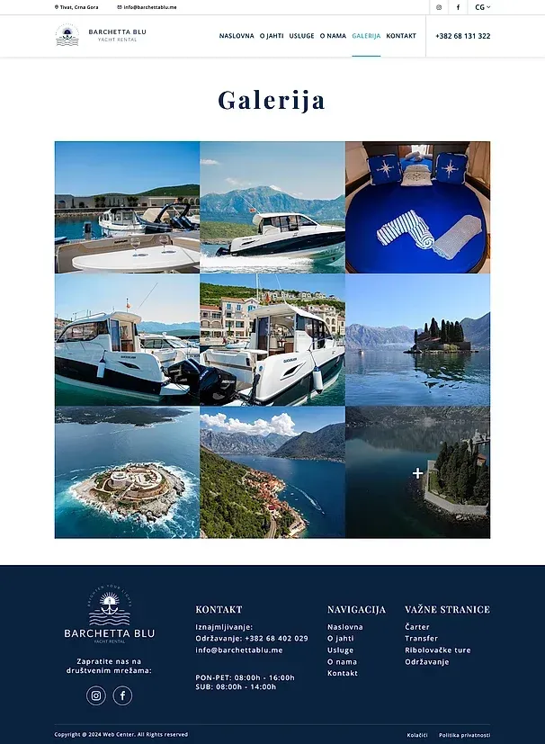 About us and Gallery — the Barchetta Blu site