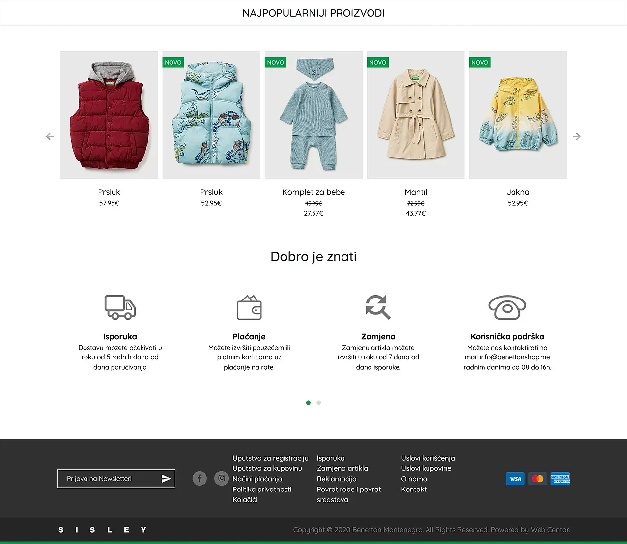 Home page — the Benetton Crna Gora site