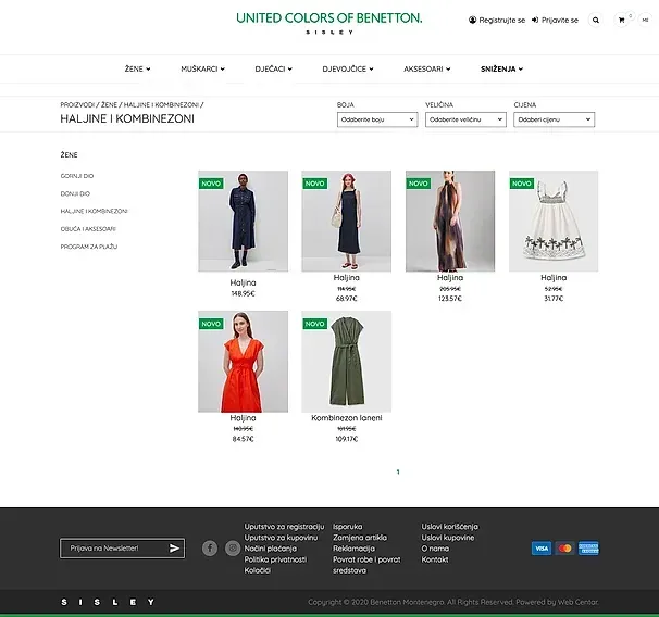 Haljine i kombinezoni and Obuća i aksesoari — the Benetton Crna Gora site