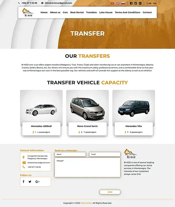 Boat Rental und Transfers — die Website von Bi-Kod Rent A Car