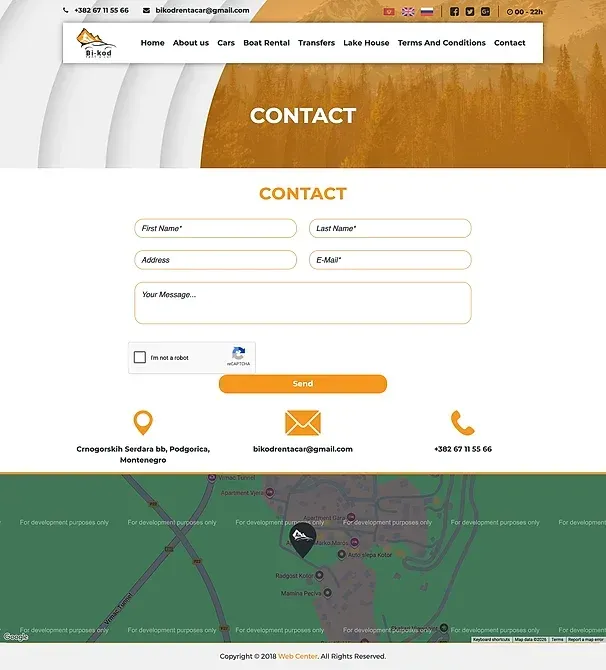 Lake House und Kontakt — die Website von Bi-Kod Rent A Car