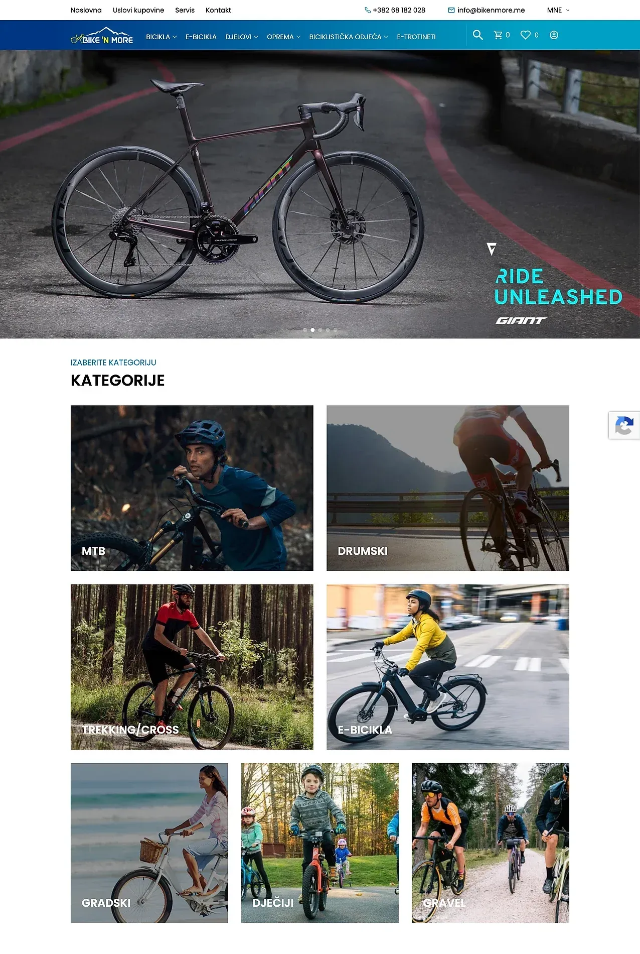Home page — the Bike 'N More site