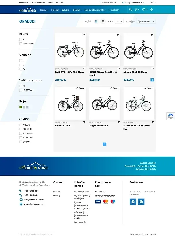 GRADSKI and E-BICIKLA — the Bike 'N More site