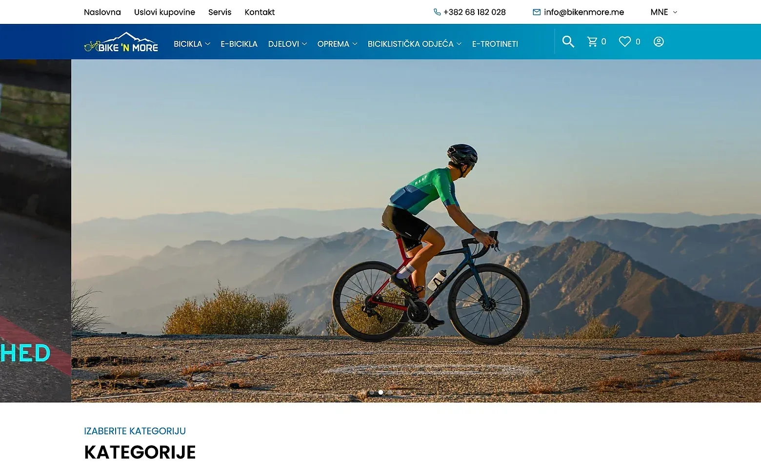 Home page of the Bike 'N More website