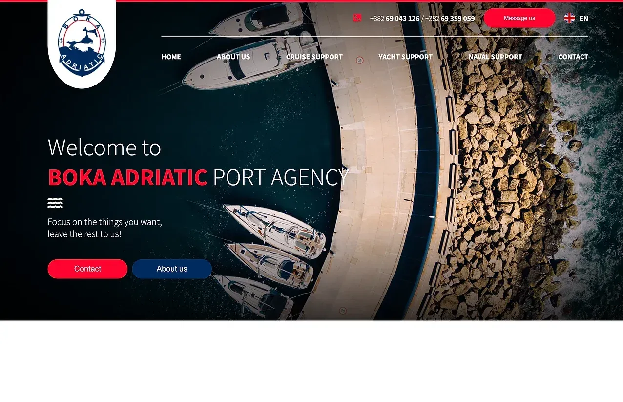 Startseite — die Website von Boka Adriatic Port Agency