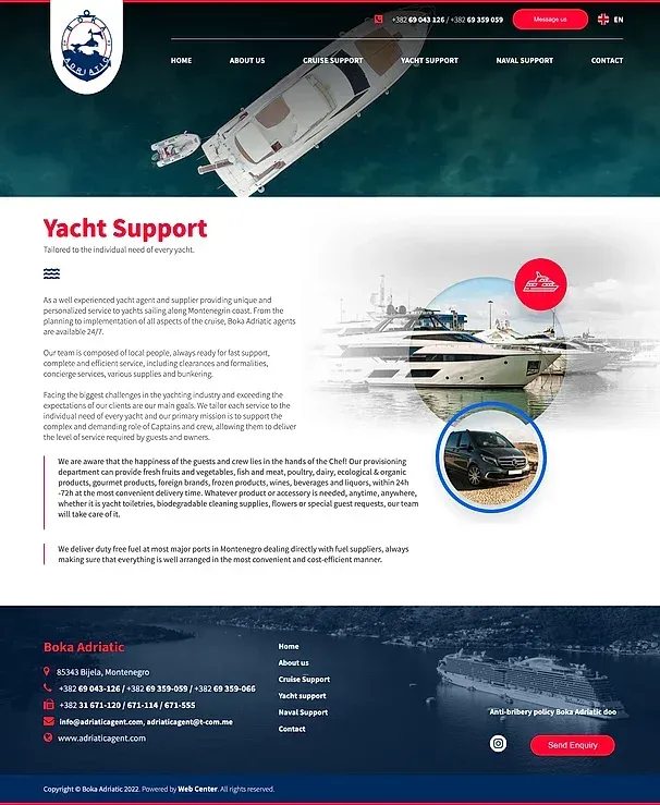 Yacht-Support und Marine-Support — die Website von Boka Adriatic Port Agency