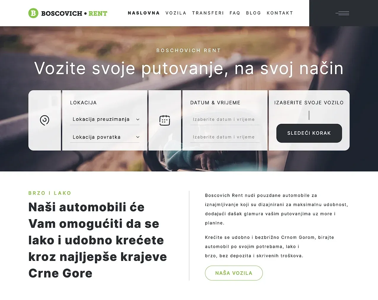 Startseite — die Website von Boschovich Rent a Car