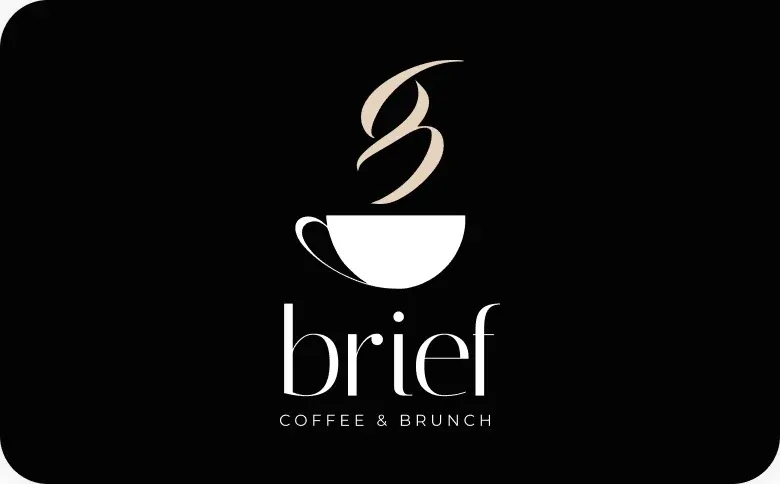 Das Logo von Brief Cofee & brunch auf einer Karte