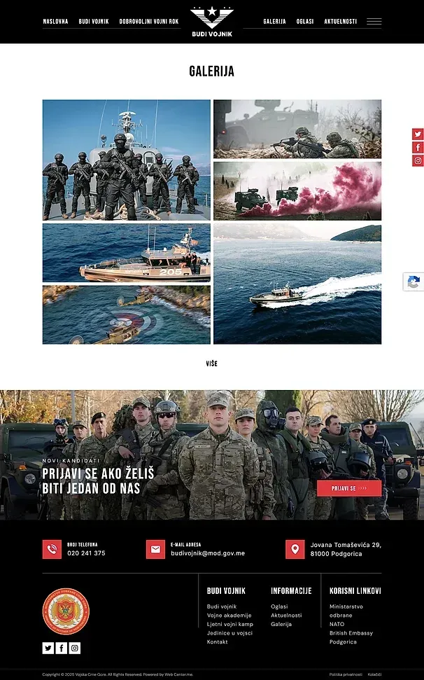 Galerie und Anzeigen — die Website von Budi Vojnik