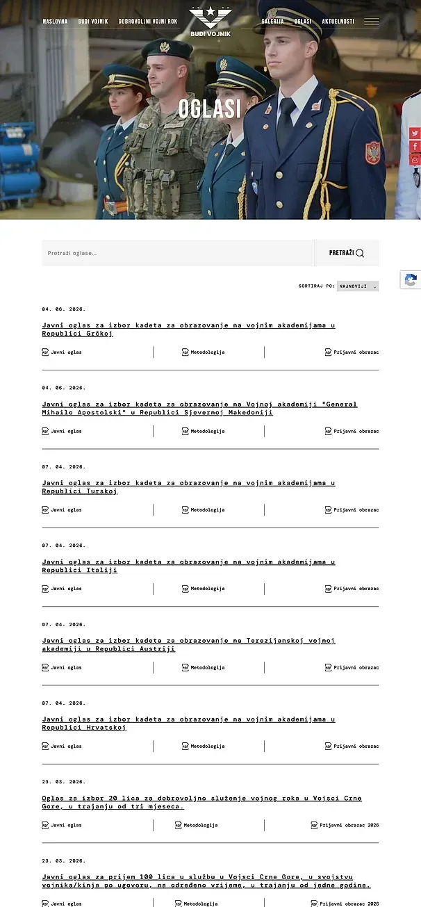 Galerie und Anzeigen — die Website von Budi Vojnik