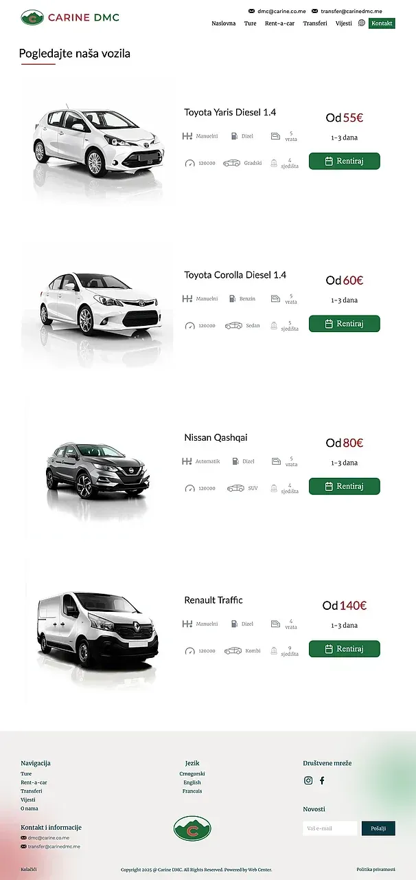 Touren und Mietwagen — die Website von Carine DMC