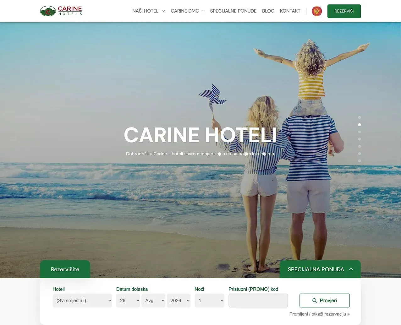 Startseite — die Website von Carine Hotels