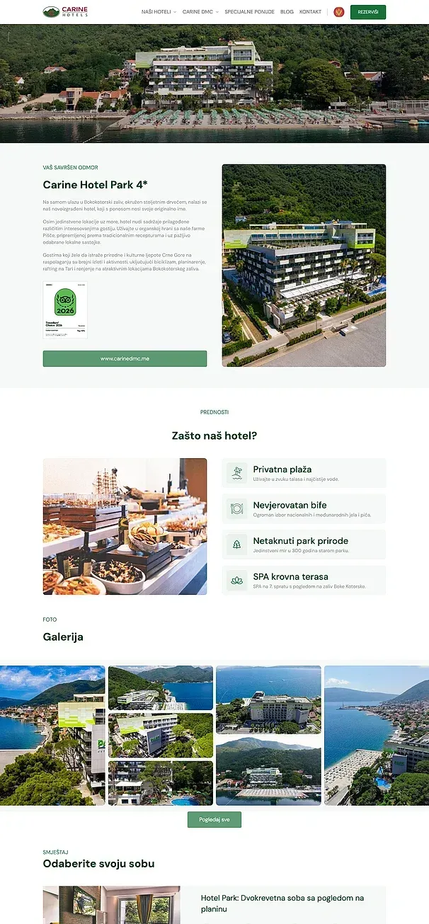 Carine Hotel Park 4* und Carine H. Kumbor Superior 4* — die Website von Carine Hotels