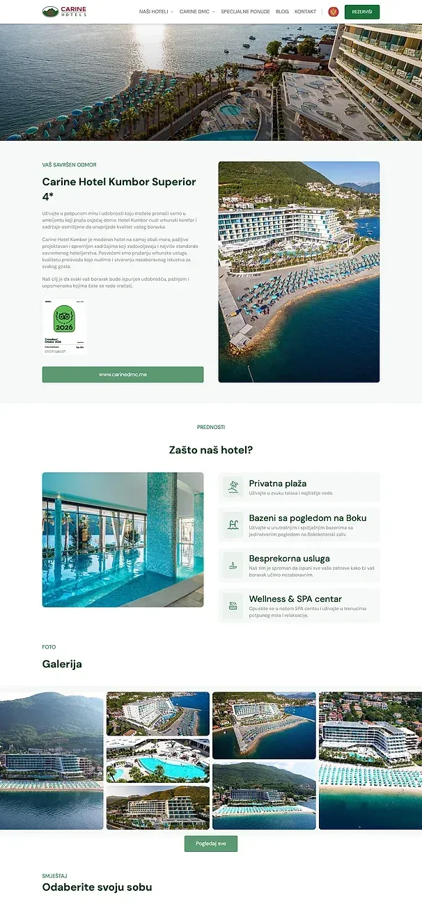 Carine Hotel Park 4* und Carine H. Kumbor Superior 4* — die Website von Carine Hotels