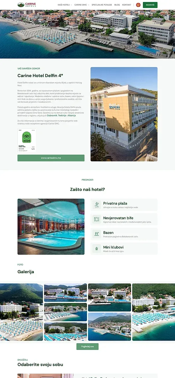 Carine Hotel Delfin 4* und Carine Hotel Centar 4* — die Website von Carine Hotels