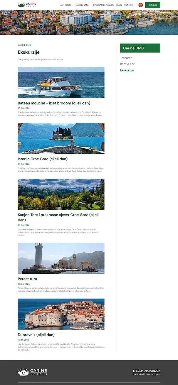 Mietwagen und Ausflüge — die Website von Carine Hotels