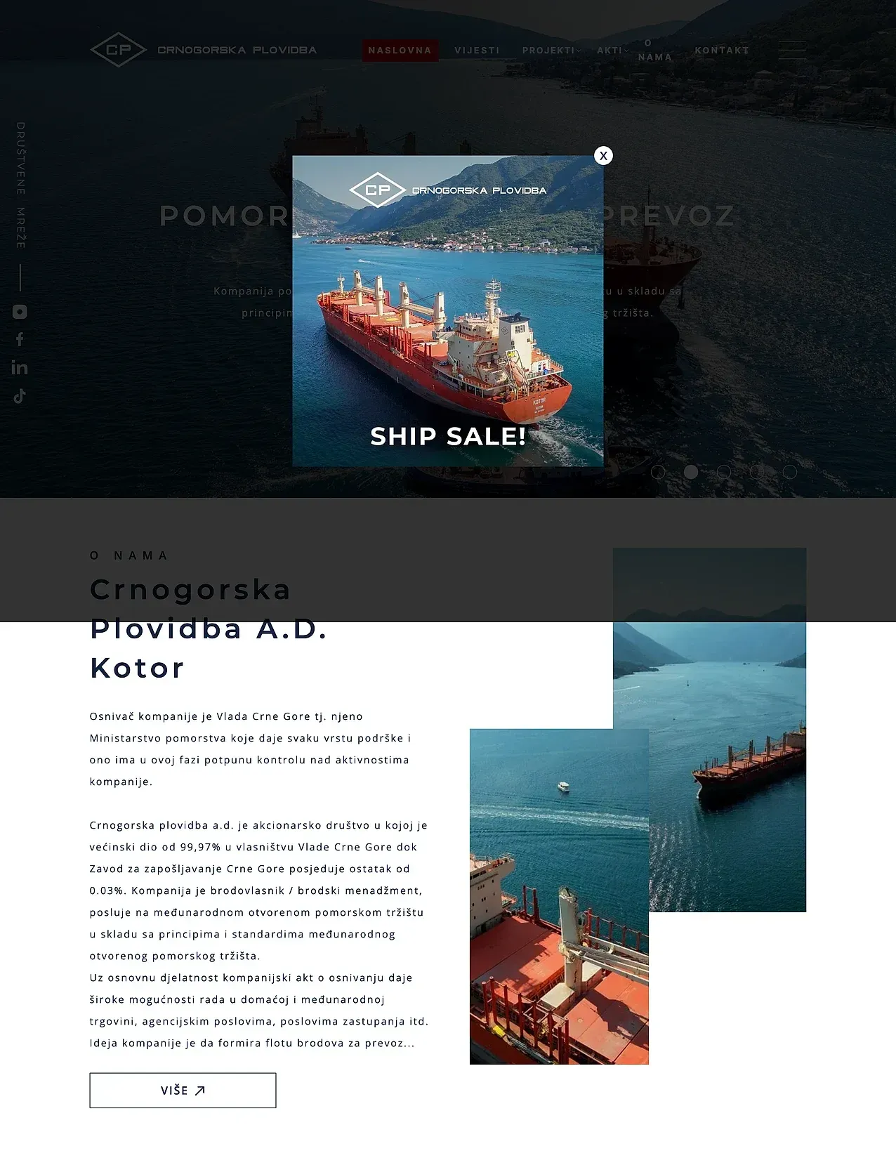 Startseite — die Website von CG Plovidba