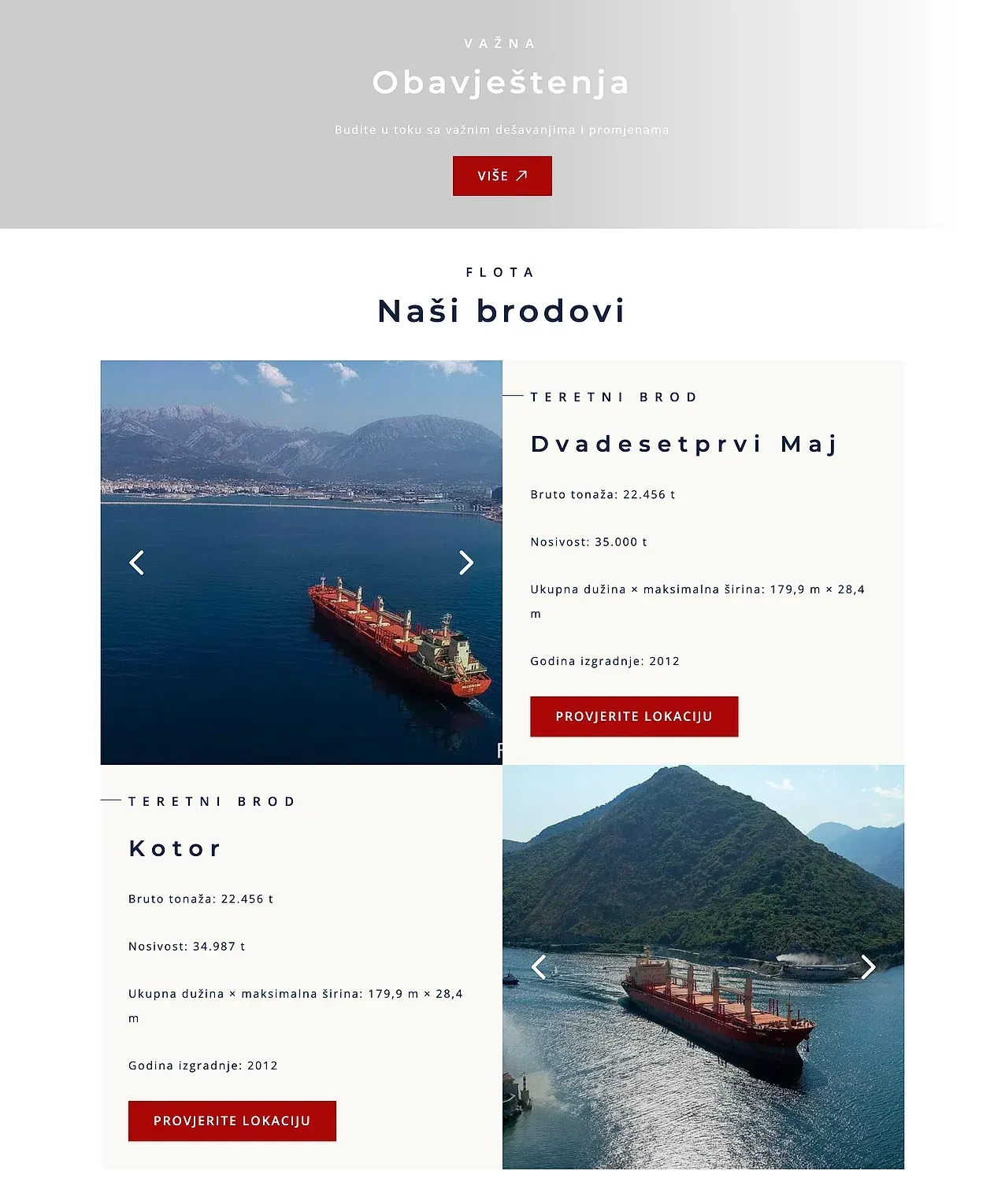 Startseite — die Website von CG Plovidba