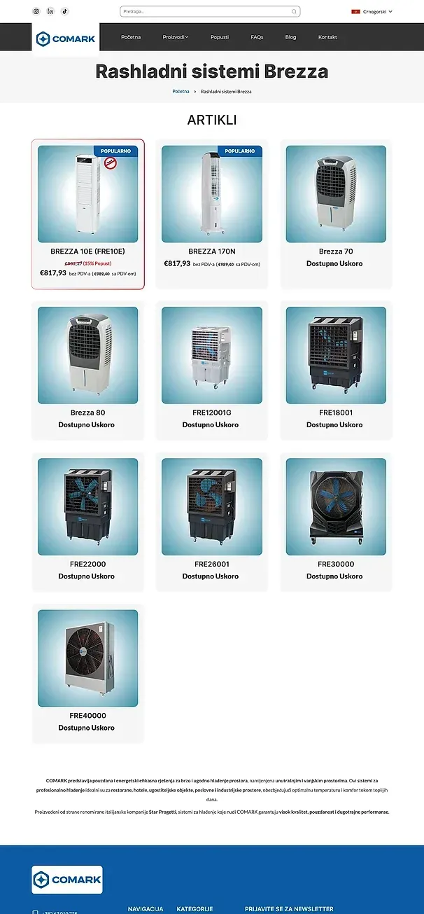 Brezza-Kühlsysteme und Infrarotheizungen — die Website von Comark