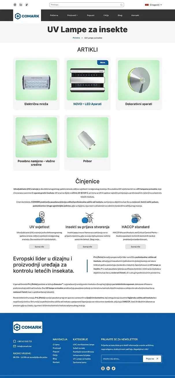 UV-Insektenlampen und Elektrisches Gitter — die Website von Comark