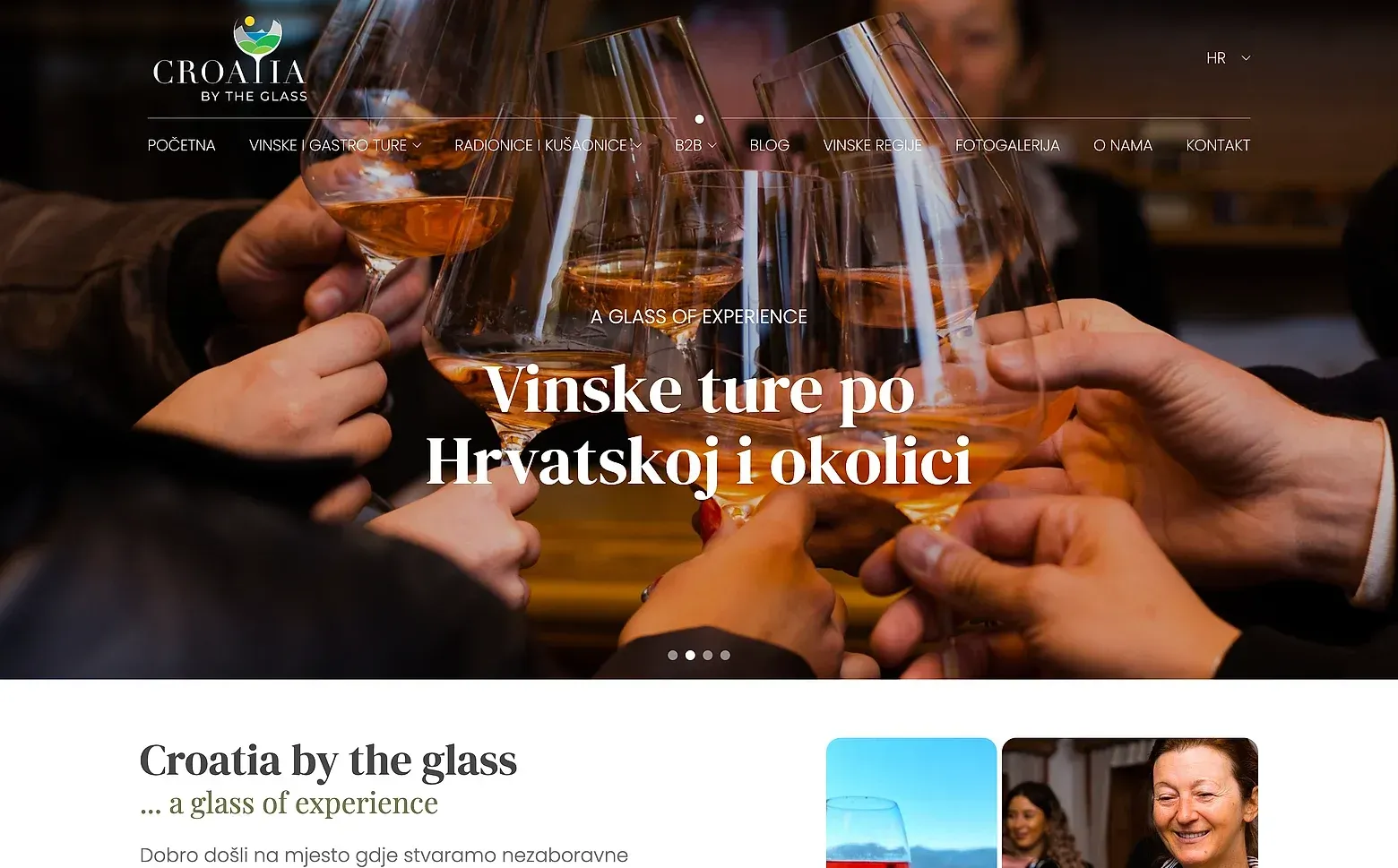 Home page of the Croatia by the Glass website