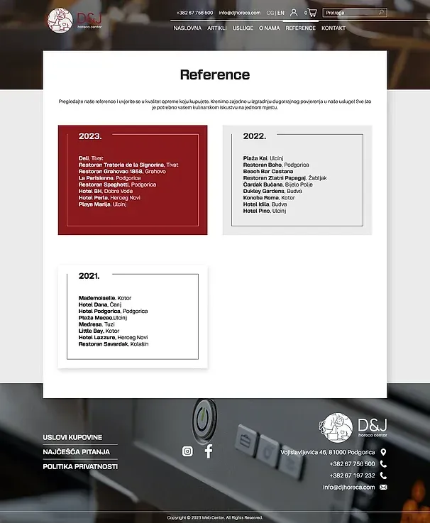 About us and References — the D&J Horeca Centar site