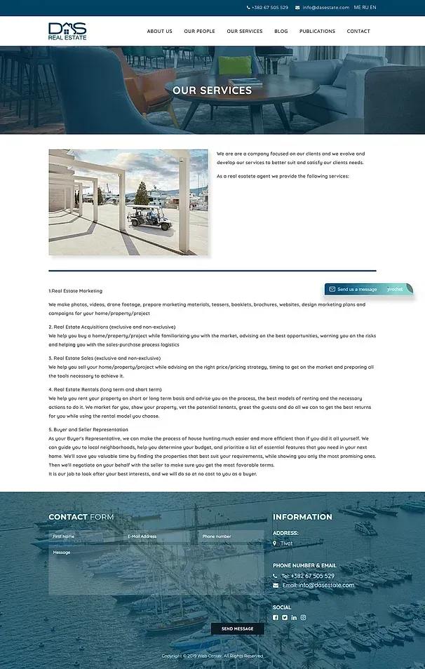 About us and OUR SERVICES — the DAS Estate site