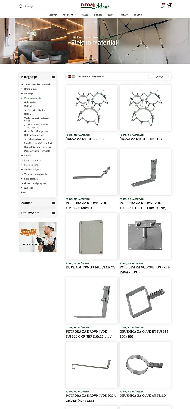 Elektromaterial und Klebstoffe — die Website von Drvomont