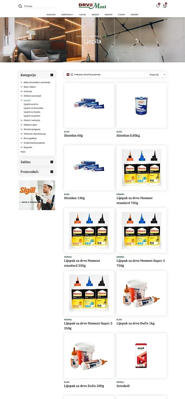 Elektromaterial und Klebstoffe — die Website von Drvomont
