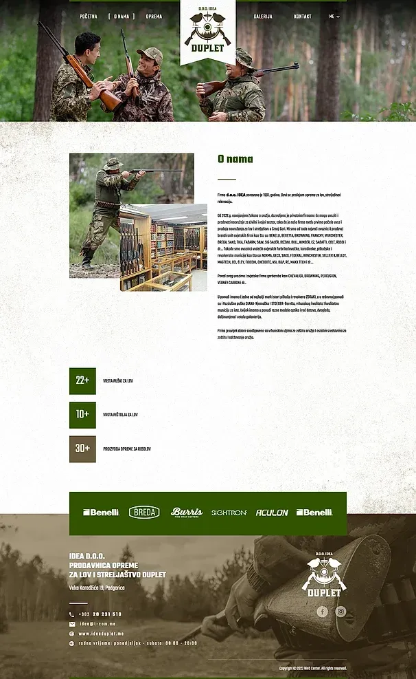 About us and Equipment — the Duplet site
