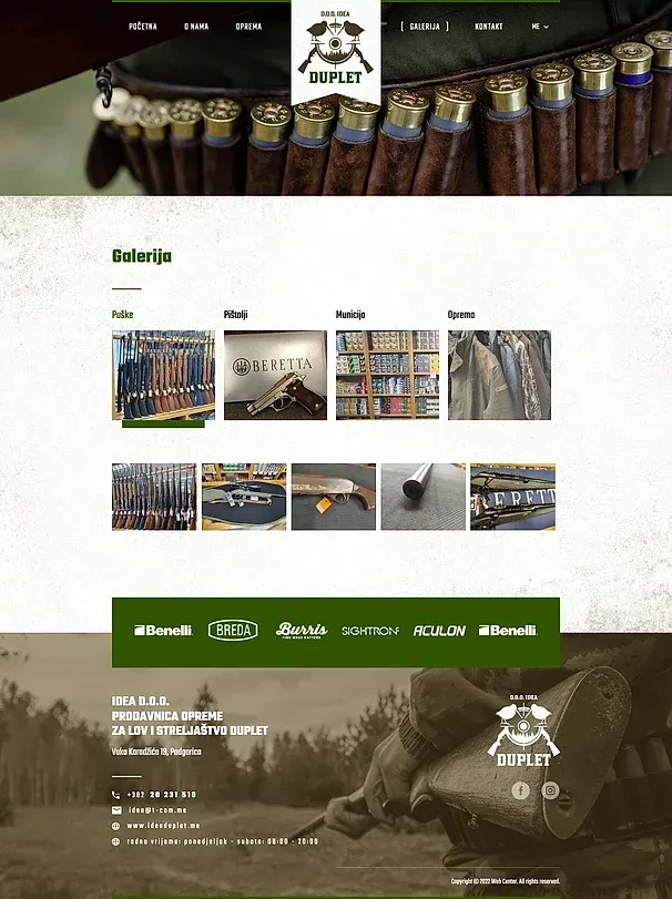 Gallery and Contact — the Duplet site