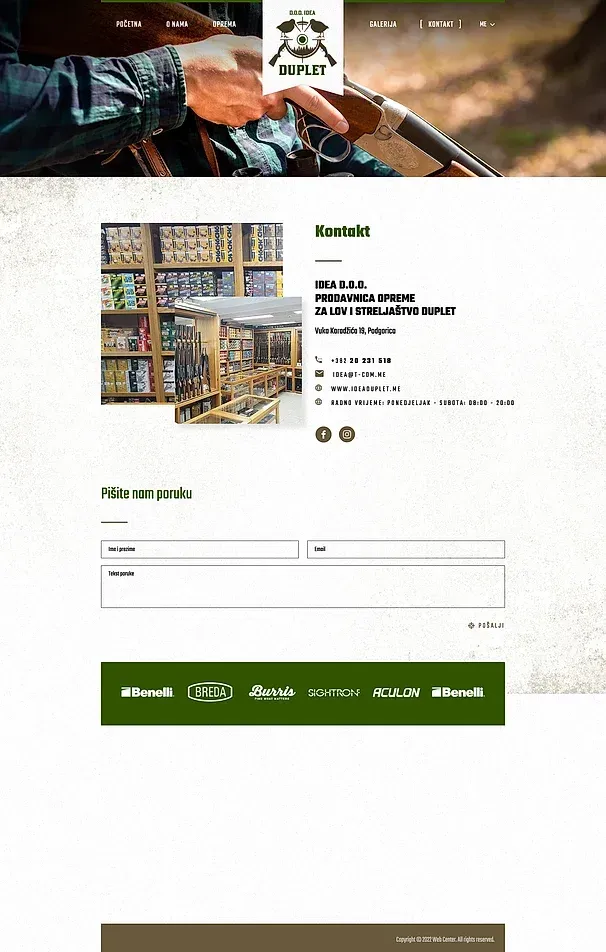 Gallery and Contact — the Duplet site