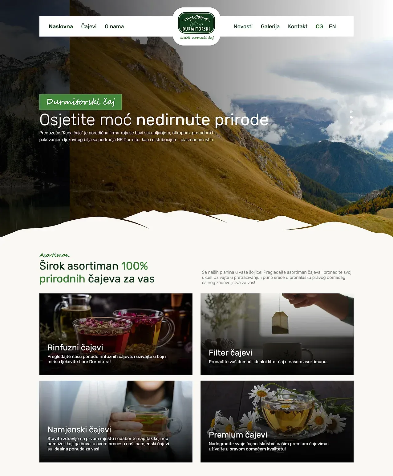 Home page — the Durmitorski čaj site