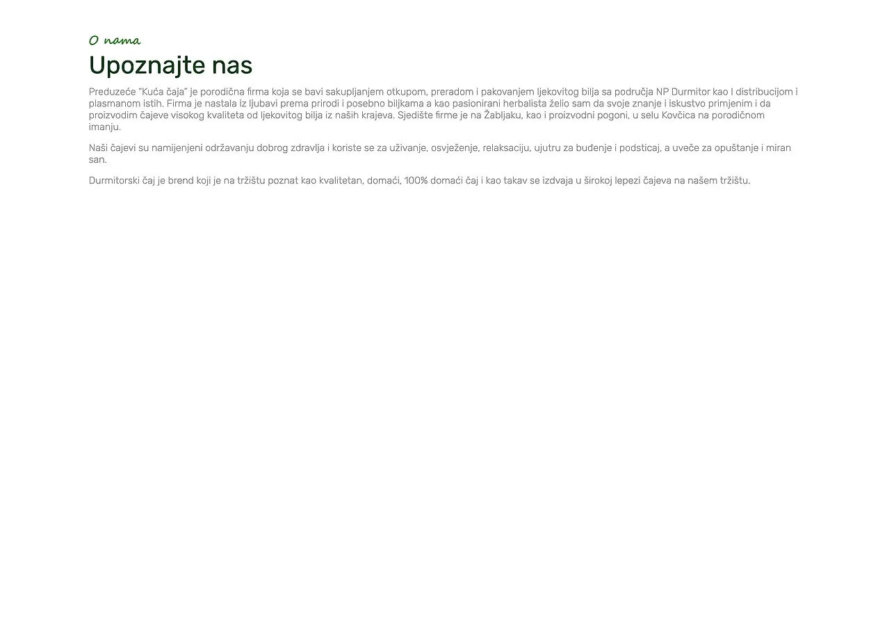 Home page — the Durmitorski čaj site
