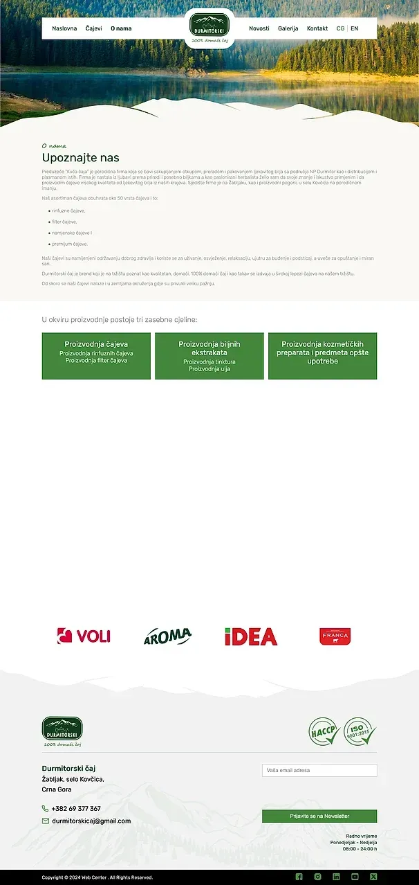 About us and News — the Durmitorski čaj site