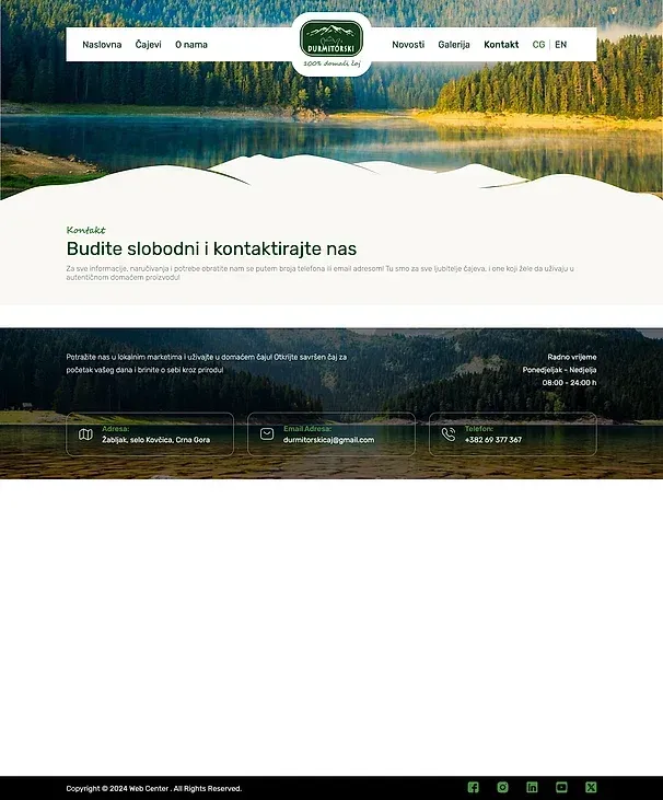 Gallery and Contact — the Durmitorski čaj site