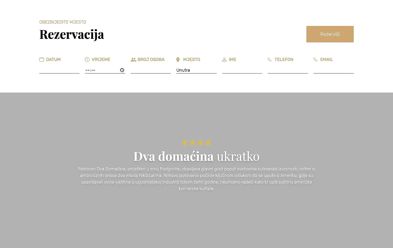 Startseite — die Website von Dva Domaćina