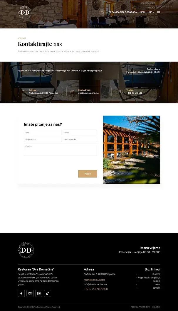 Kontakt — die Website von Dva Domaćina