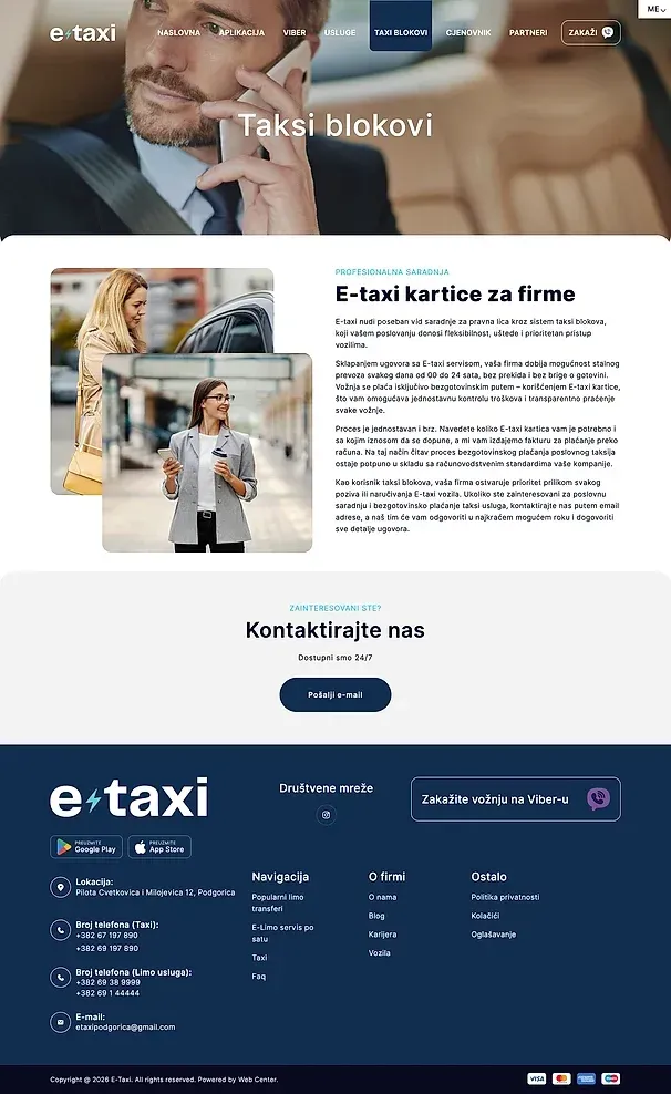 Taxi-Gutscheine und Preisliste — die Website von E-taxi