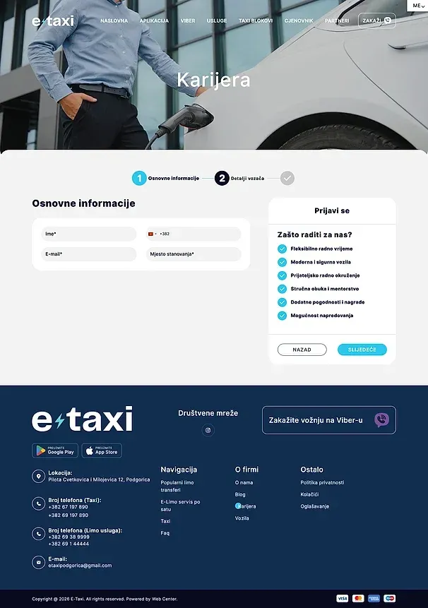 Karriere und Fahrzeuge — die Website von E-taxi